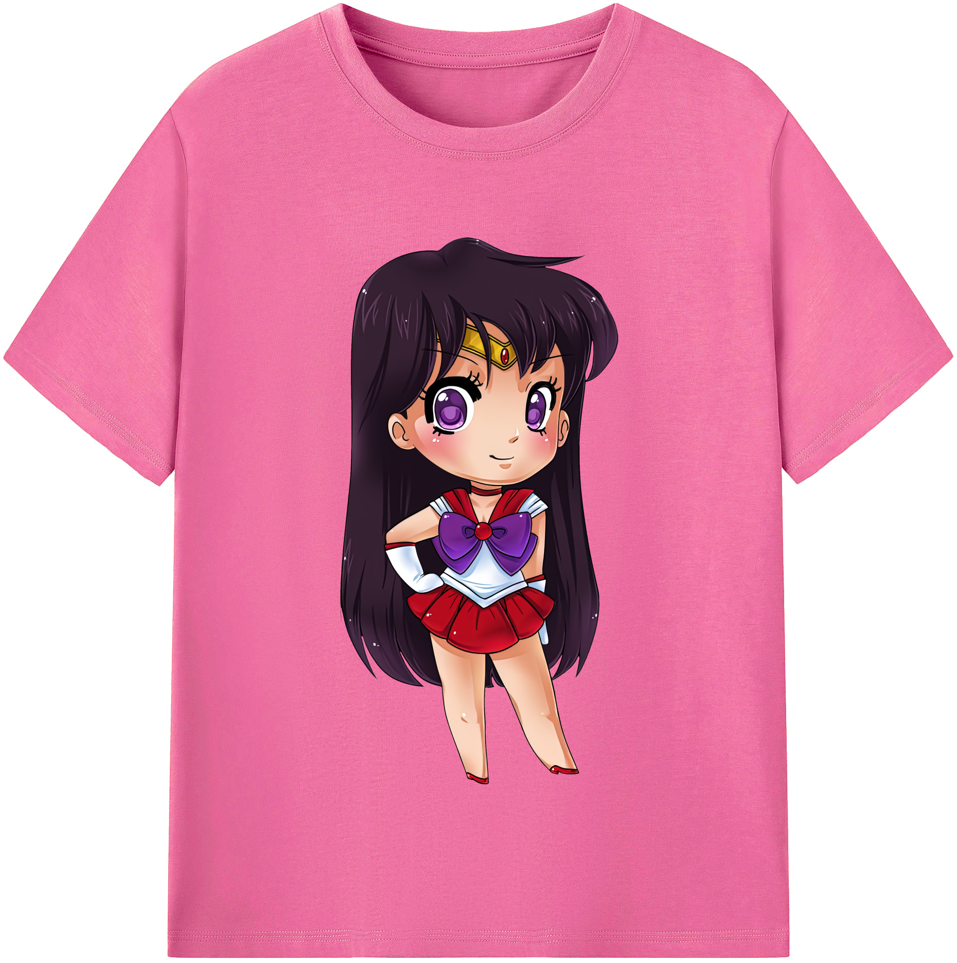 （画像用） 美少女戦士セーラームーン 火野レイ ひの レイ Sailor Moon Hino Rei （セーラーマーズ,Sailor Mars） レディースカジュアルプリントTシャツ（綿100％）